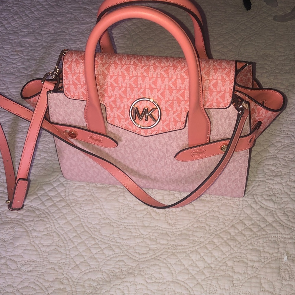 Michael Kors Coral and Pink Satchel
